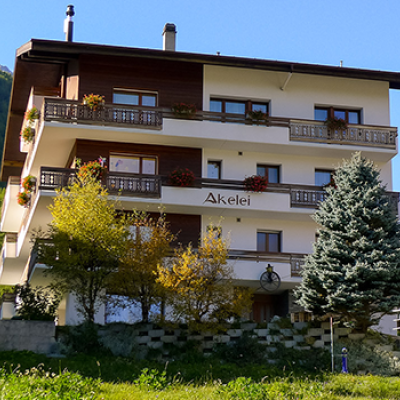 Saas-Fee,Akelei,Hausansicht